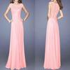 2025 European & American Slim-fit Evening Gown – Light Blue Lace Patchwork Chiffon, Back Zipper, 10 Colors Available