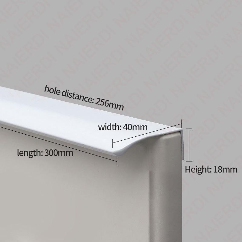 NAIERDI White Long Cabinet Handles Aluminum Alloy 800-1200mm Hidden  Furniture Handle Drawer Knobs Cupboard Pulls