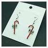 European & American Christmas Candy Cane Red Diamond Bow Jewelry with Free Gifts