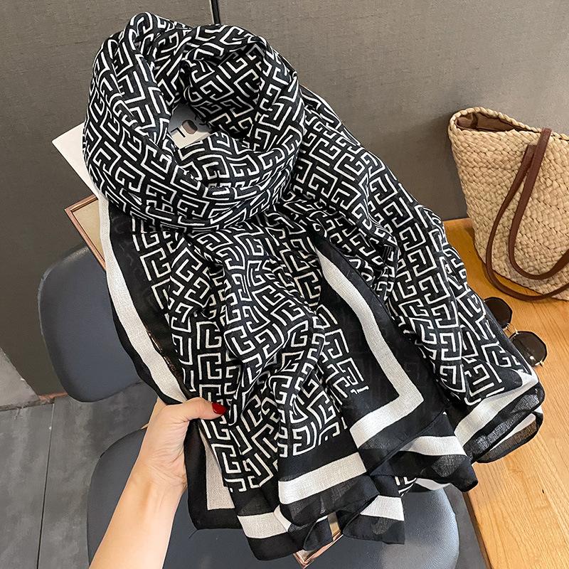 Women s Spring Scarf Luxury Design Scarf Cotton Smooth Scarf Soft Headband Shawl Beach 90x180cm