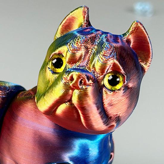 Figurka Buldoga Drukowana 3D Z Ruchomymi Stawami Figurka Psa Model Szczeniaka z Artykulacją Zabawka Fidget Dekoracja na Półkę Domową Biurową Ozdoba