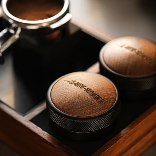 MHW-3BOMBER Coffee Distributor, 58.35mm, Espresso Tamper, 58mm, Stainless Steel with Wooden Lid, T5270L4-OS