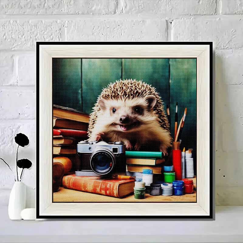 New Arrival 5D DIY Full Circle Diamond Painting "Hedgehog and Book" Embroidery Cross Stitch Home Decor Gift