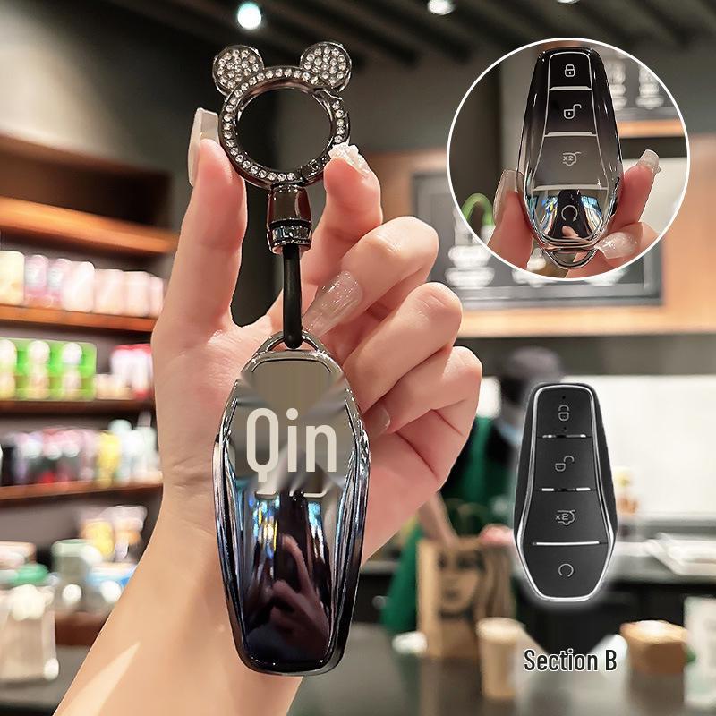 BYD Key Case for Han, Dolphin, Seagull, Mini, Yuan, Tang, Song Pro, and Qin Plus.
