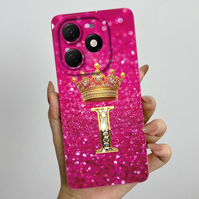 For Infinix Smart 8 Case X6525 Crown Letter Soft Phone Cases For Infinix Smart 8 Pro Smart8 HD PLUS Camera Protection Back Cover