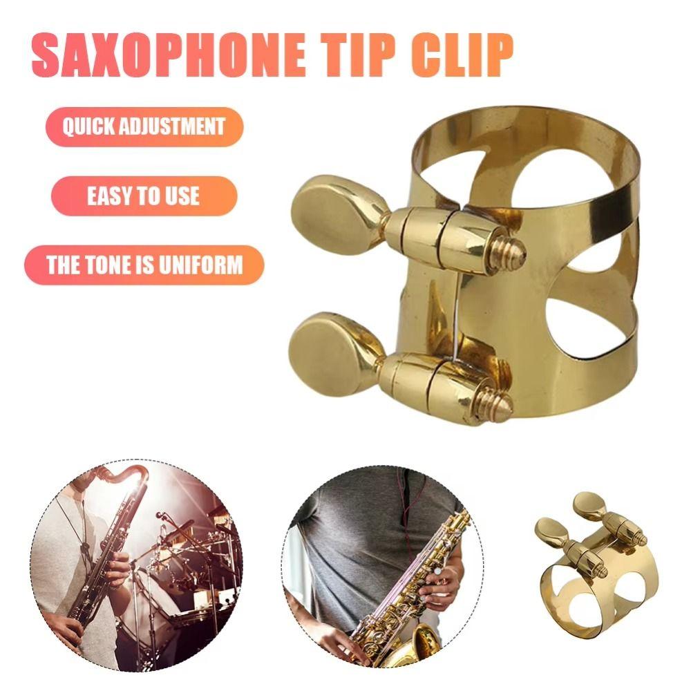 Brass Material Saxophone Tip Clip Adjustable Screw Reed Fastener Soprano Saxophone