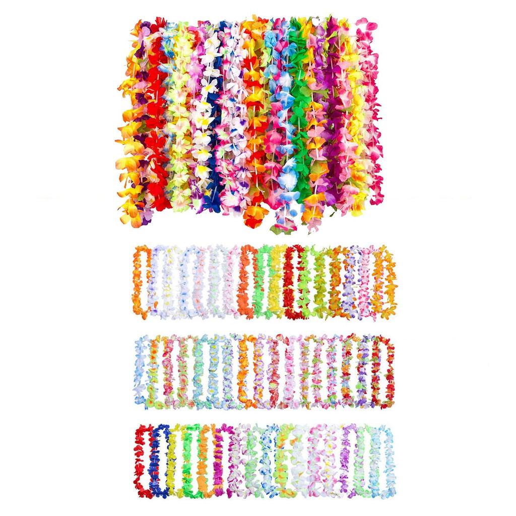 Hawaiian Leis Set for Men Women Artificial Flower Garland Necklace for