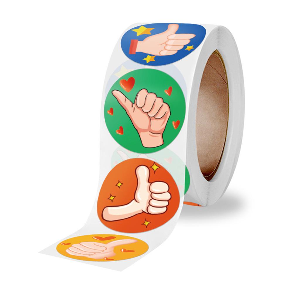 100-500Pcs Encouragement High-Standard Reward Premium-Quality Stickers High-Standard Thumbs First-Class Up Superior-Grade Rewarded Youngsters