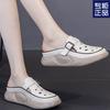 Baotou Half-drag Hollow Breathable Shoes Women's 2025 New Hole Shoes Summer Wear Comfortable Sandals Wear Fashionable Women