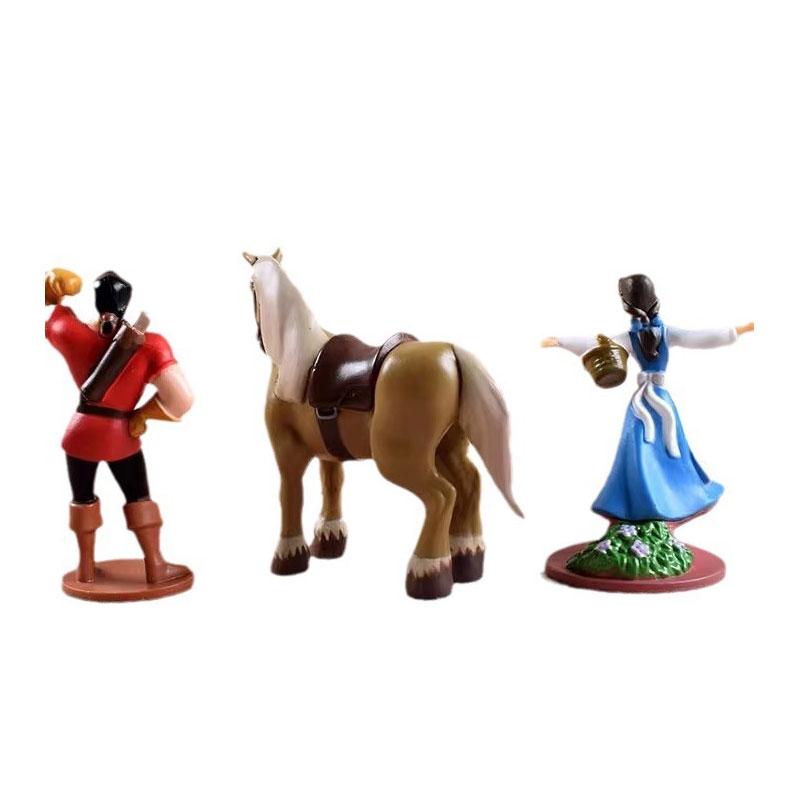 6pcsset Disney Cartoon Beauty And The Beast Action Figure Anime Handmade Model Decoration Collection Belle Princess Toys Gift