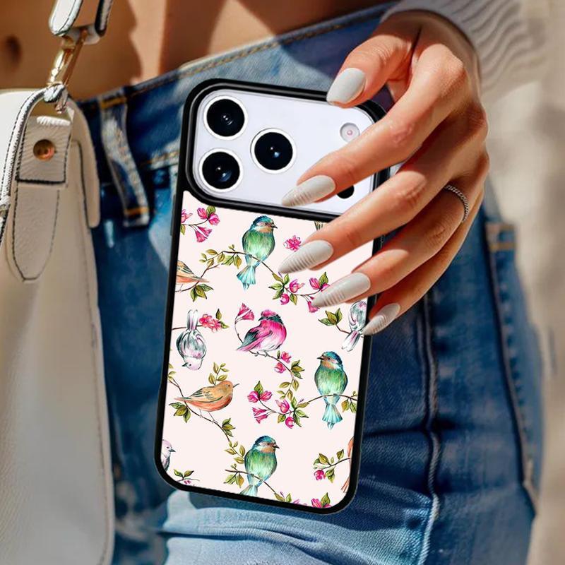 Garden Birds Phone Case For iPhone 17 Air 14 15 13 12 Max Cover For Apple 14 15 16 16e 11 Pro Max Plus Coque