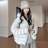 Women's light down cotton clothes, winter new fashion casual hooded ribs cotton clothes jacket