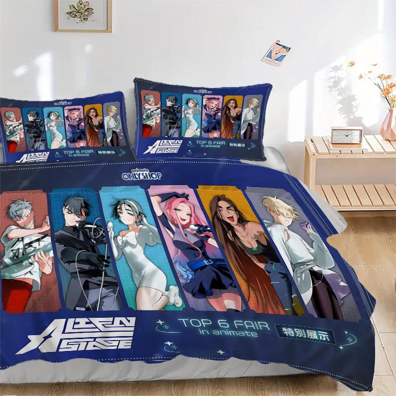 Anime Characters Showcase Print 3Pcs Bedding Setduvet Cover With 2 Bedropillowcase Home Birthday Gift