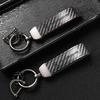 Carbon Fiber Car Keychain Embossed Logo Key Chain Ring Pendant For Porsche Panamera Cayenne Taycan 911 718 Macan Carrera-GT 928