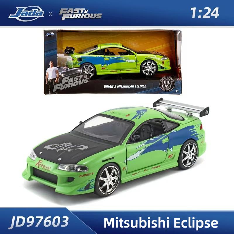 JADA Fast & Furious Alloy Car Model,Brian's Mitsubishi Eclipse, 1:24 Diecast Vehicle Collection Racing Gift Toys for Adults Kid
