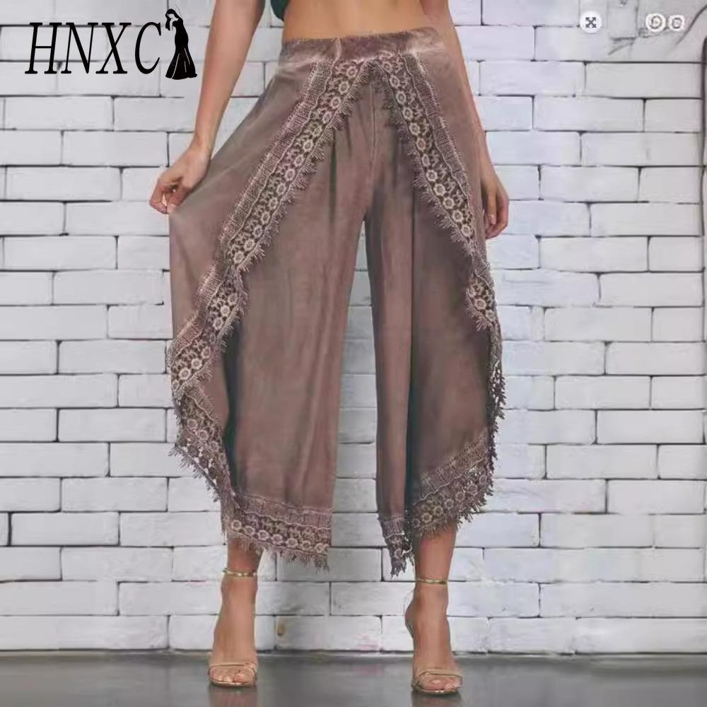 

HNXC Женские модные повседневные брюки и капри с однотонным принтом XXXL хаки