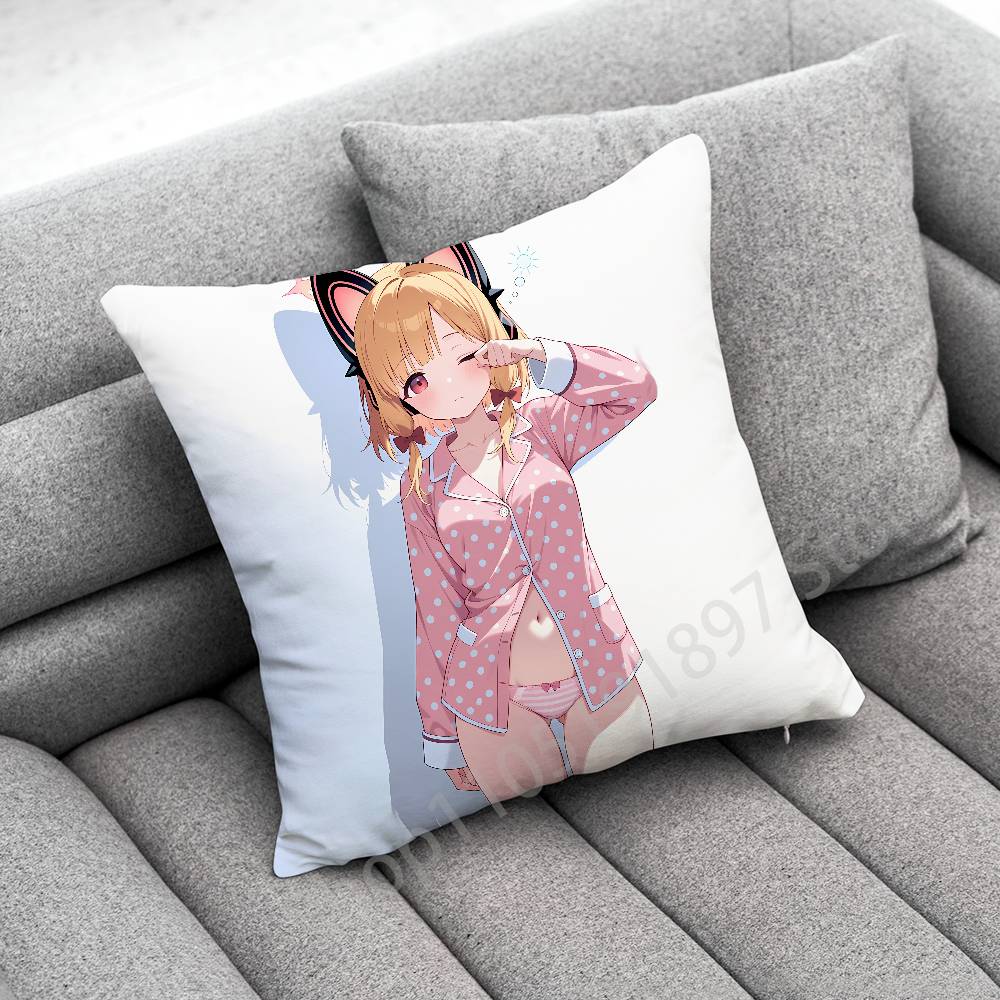 

Blue A-Archive Hoshino Throw Pillow Case For 30x30cm 40x40cm 45x45cm 50x50cm 55x55cm Square Sofa Pillowcase Shell 30cmx30cm