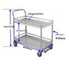Qinfen Double-Layer Stainless Steel Service Cart