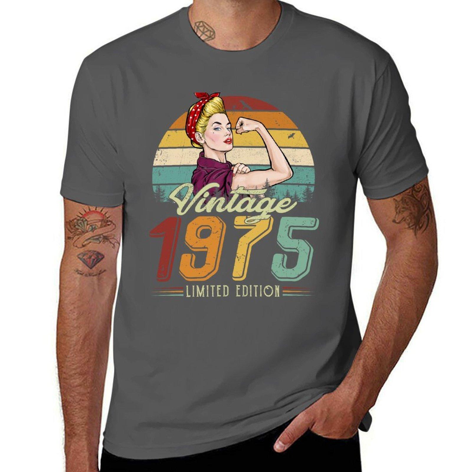 

Women Vintage 1975 Limited Edition T-Shirt graphic t shirts for man t shirts for man cotton soft T-Shirt 4XL