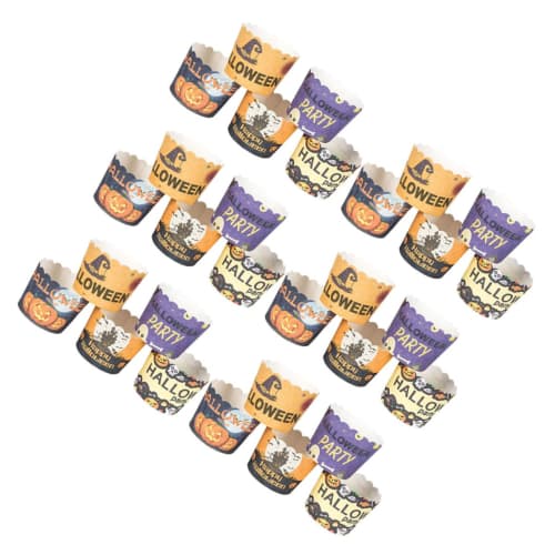 Garneck 150pcs Standing Cake Pans, Cupcake Stands, Baking Cupcake Cups, Gold Paper Cups, Halloween Cupcake Wrappers, Pumpkin Baking Cups, Ghost Decora