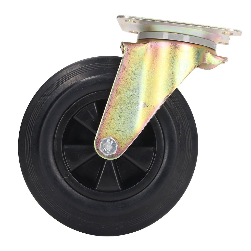 Caster Industrial Rubber No Noise Plate Swivel Caster Wheel Replacement for Cart Workbench 8inch 440lbs