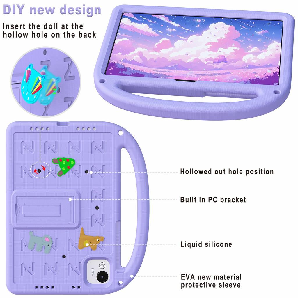 For Honor Pad X10 Pro/Pad X9a/Pad X9 Pro Kickstand Case Cartoon Design Anti-Drop EVA+PC Tablet Cover with Strap for Kids