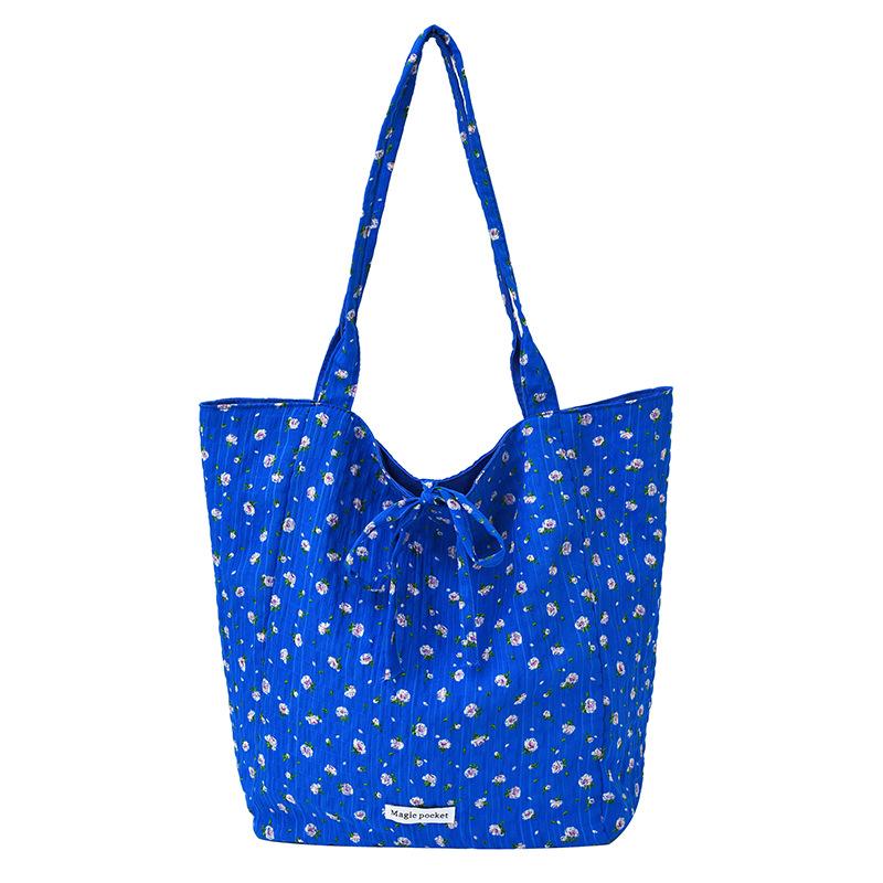 Double-sided Canvas Bag Spring Cotton Floral Canvas Bag Tote Bag Shoulder Handbag Niche Handbag