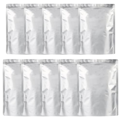 Yowodana Rice Storage Bags, 5kg and 10kg Capacity, Pack of 10, Aluminum Rice Storage Bags with Zipper, Freestanding, Ideal for Rice, Refrigerator, and