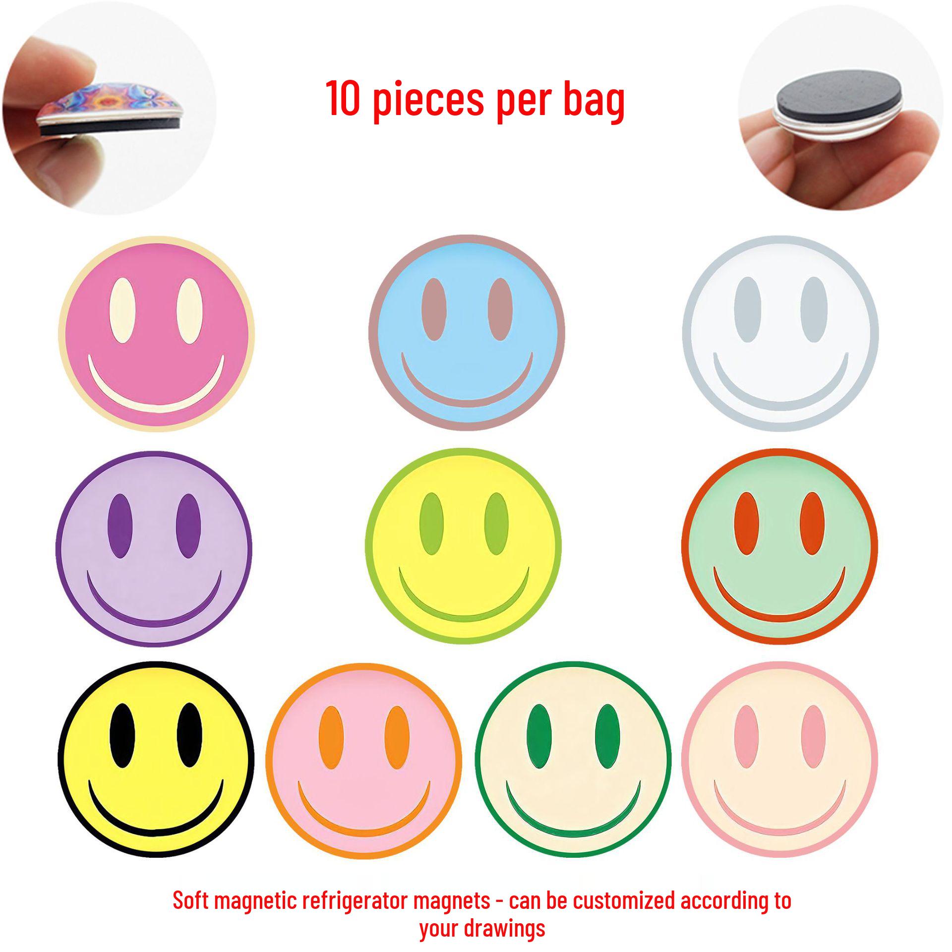 

Dopamine Cartoon Emoticon Magnets: Cute, Colorful Crystal Glass for Whiteboards & Fridges 25 mm magnet set of 10 (FDL214)