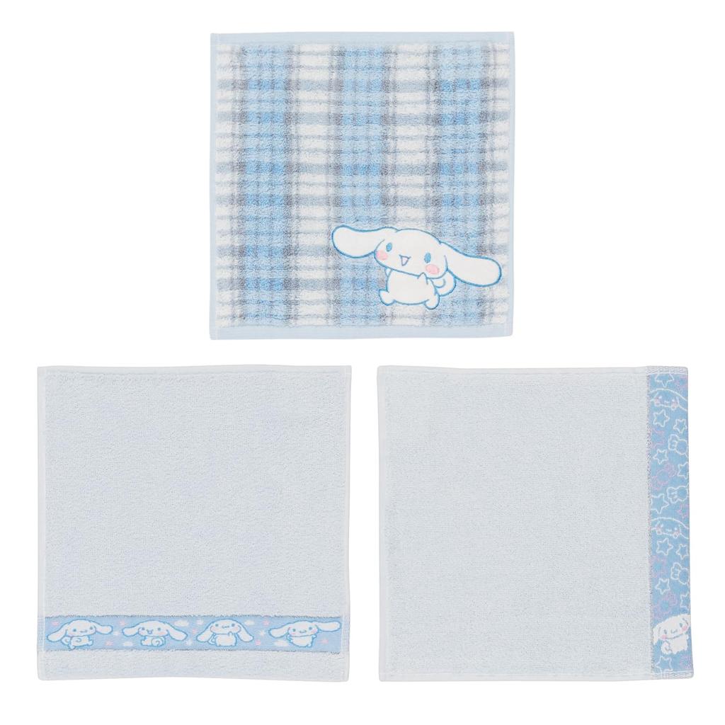 Towel Laboratory Mini Set of Fast Low Sanrio Japan Technology [Sanrio Characters] #meet Towels, Cinnamoroll, 3, Fluffy, Absorbent, 100% Cotton,