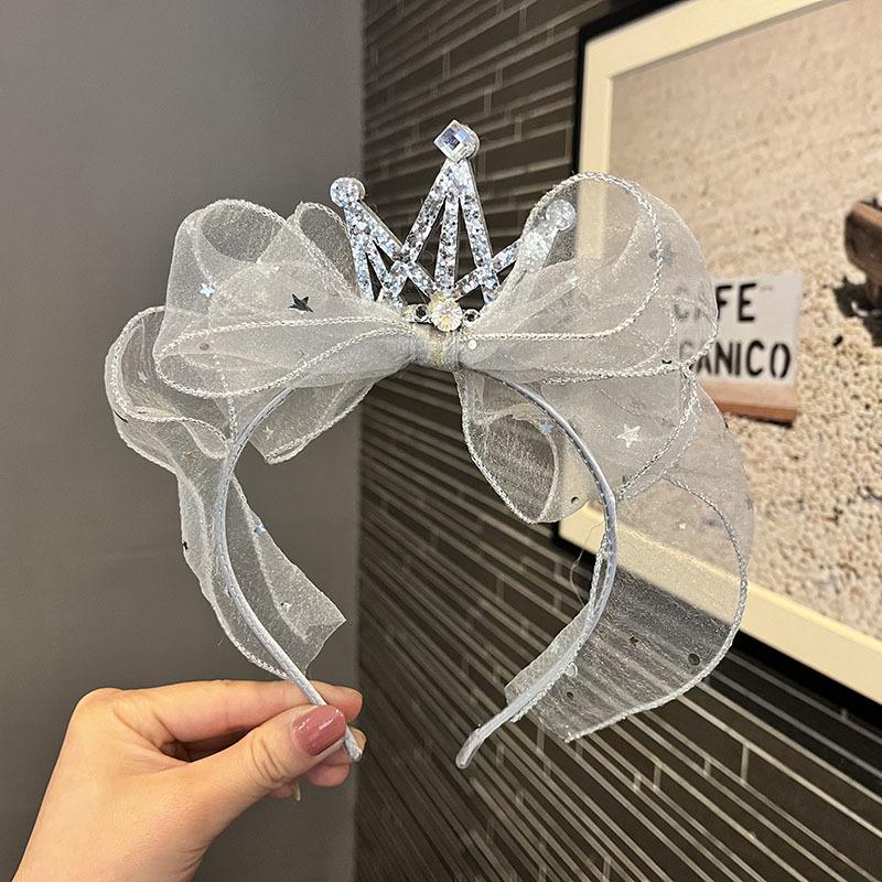Kinder Strass Schleife Prinzessin Krone Stirnband und Haarspangen - Koreanischer Stil Haarschmuck für Mädchen und Frauen