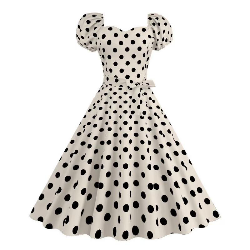 Heißer Verkauf, Sommer Sexy Puffärmel Schnürbund Kariertes Kleid