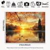 2D Serene Autumn Lake Sunset Photography Background