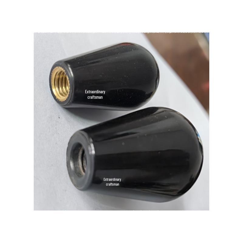 Black Red Bakelite Oval Handle Knob with Bright Finish - M6/M8/M10 Sizes