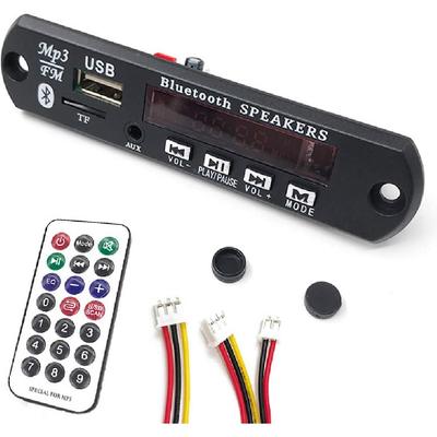 HiLetgo 12V MP3 WMA Audio Bluetooth Decoding Board w/SD Card Slot/USB/FM/Remote Decoding Module for Car with LCD Display and Remote Controller