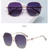 European & American Fashion Polygonal Polarized Sunglasses - UV Protection Metal Frame for Women
