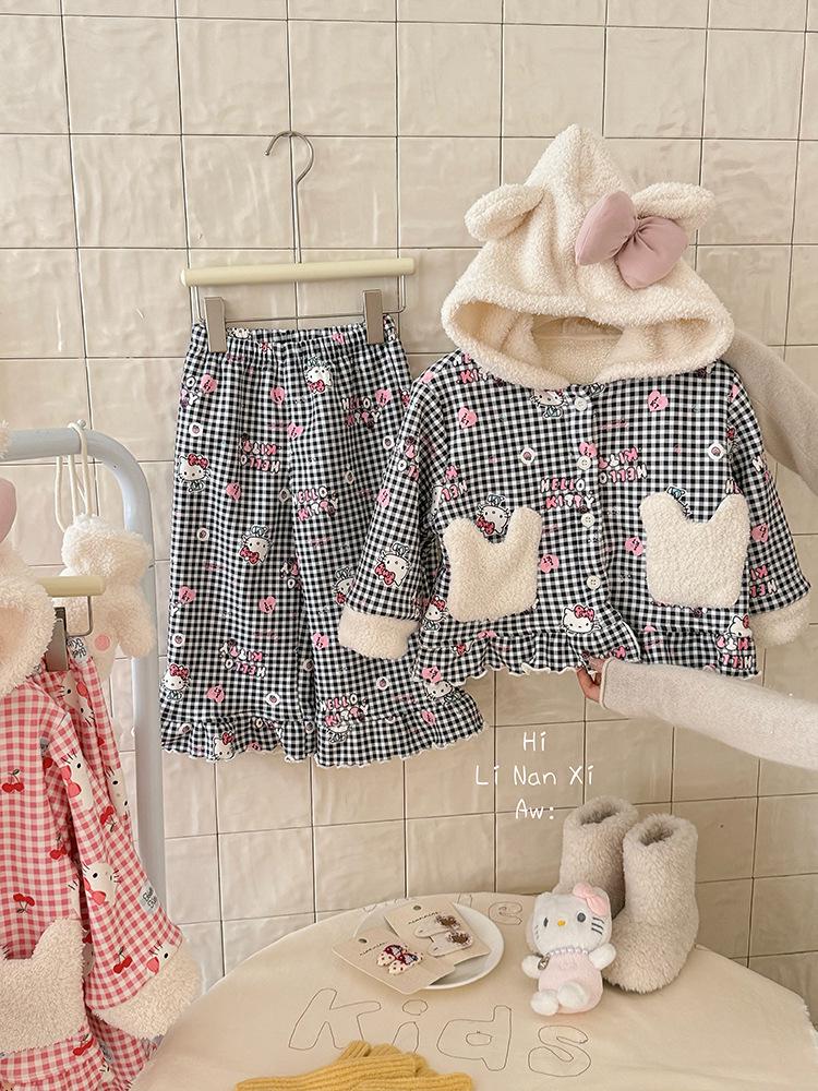 

Girls Fleece-Lined Winter Pajama Set 2025 - Cozy Pajamas for Small & Medium Kids 140 cm