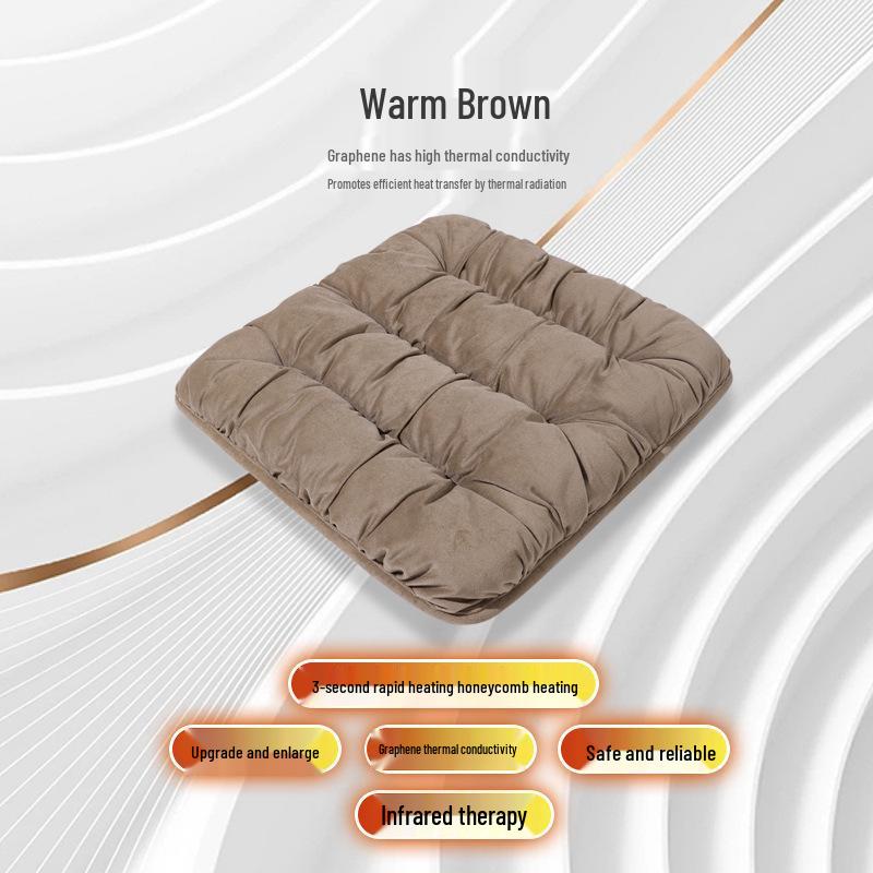 Plush Heated Car Seat Cushion - Winter Warm Fleece-Lined Thickened Cushion