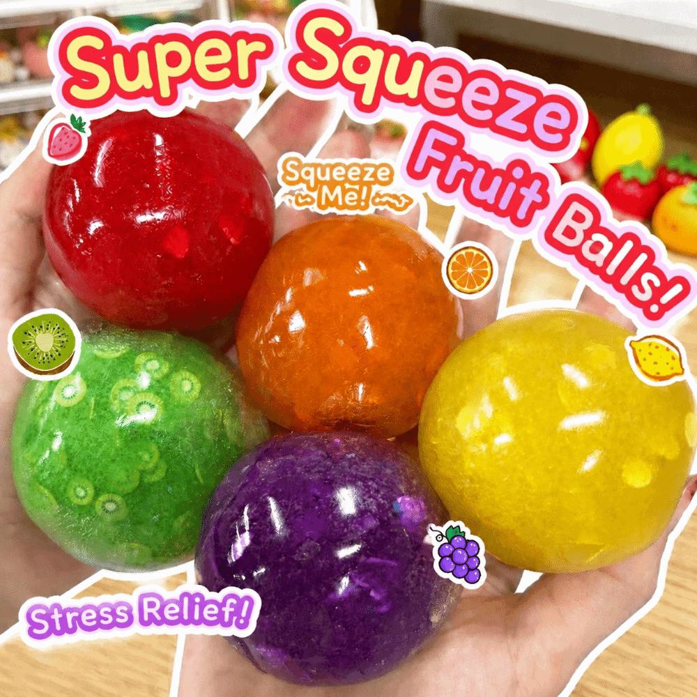 Stress Relief Fruit Stress Balls Soft Sugar Smoothie Ball Fun Fidget Squeeze Toy  Kids