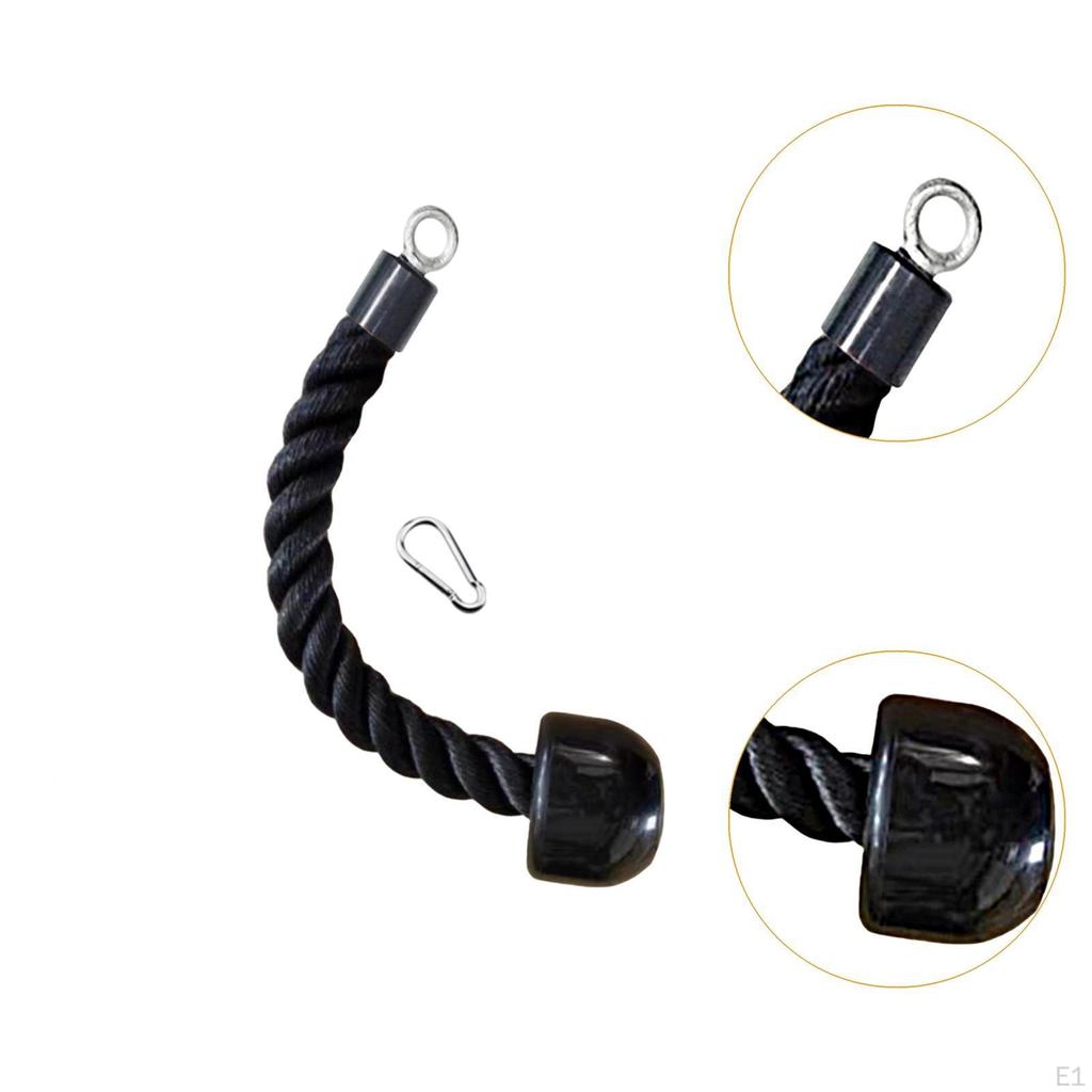 Single Grip Tricep Rope Durability Heavy Duty for Push Down Shoulder Forearm Black