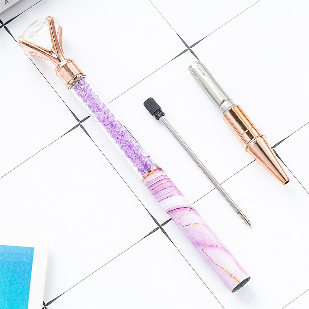 Diamond Ballpoint Pen Metal Ballpoint Pen Black Ink 1.0mm Bullet Tip Write Smoothly Refillable for Student Teacher
