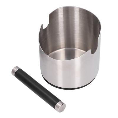 Seau à marc de café en acier inoxydable Base en caoutchouc Barre d'impact amovible Poubelle à marc de café Petite taille Design antidérapant