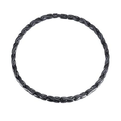Popular Brand Magnetic Necklace for Men and Women Stainless Steel Chain Black Hypoallergenic Stiff Shoulder Necklace Black Gold Dragon Crest