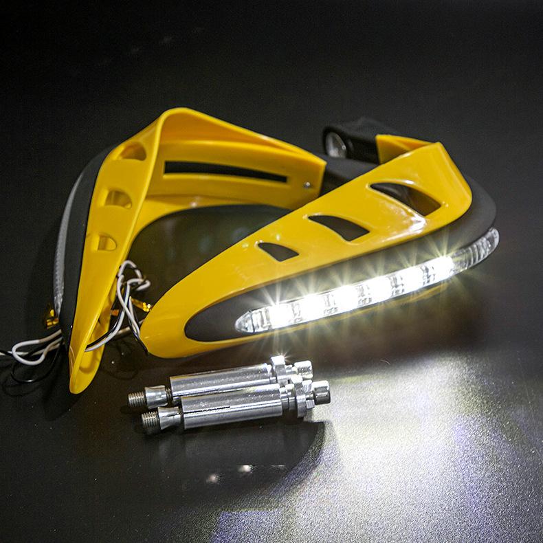 

2 шт. универсальные мотоциклетные защитные щитки со светодиодной подсветкой мотоциклетные защитные щитки для руля жёлтый