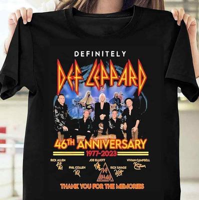 Def Leppard 46. rocznica 1977 2023 koszulka z podziękowaniami unisex bawełna nowa Koszulka unisex