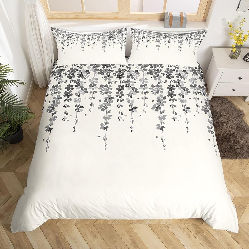 Akvarellgradient Påslakan Queen Abstrakt Körsbärsblom Sängklädesset Natur Botaniskt Täcke Mjukt Boho Quiltöverdrag