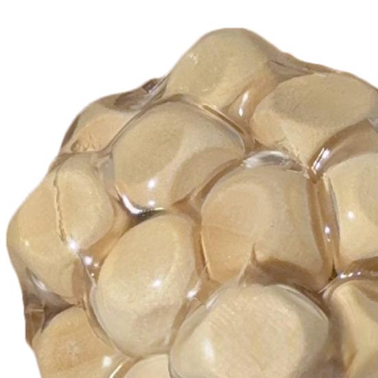 Holzblock gefüllter Stressball Formbarer Angstabbau Würfel Füllkugel Quetschspielzeug Tragbar Reise Beruhigende strukturierte Kugel Sensorisches Fidget-Spielzeug