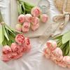 9pcs Real Touch Artificial Tulip Bouquet 9 Heads Fake Flowers Silk Tulip Flower  Birthday Decor