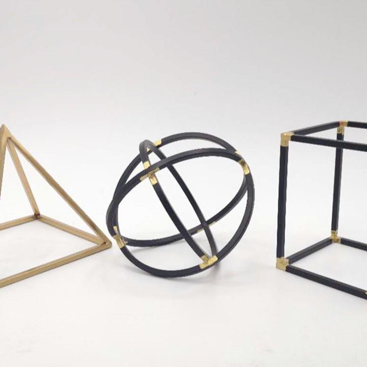 Nordisch Modern Geometrische Eisenkunst Dekoration – Minimalistische 3D Heimornamente