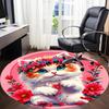1pc Floral Cat Chair Carpet for Office, Non-slip, Soft and Durable Office Rug for Interior Decoration, Perfect for Office yy260325100